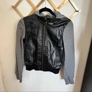 Forever 21 Faux Leather Hooded Jacket